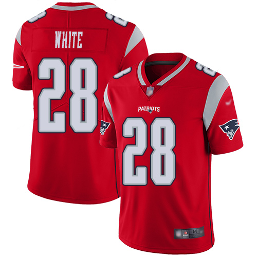 New England Patriots Football #28 Inverted Legend Limited Red Men James White NFL Jersey